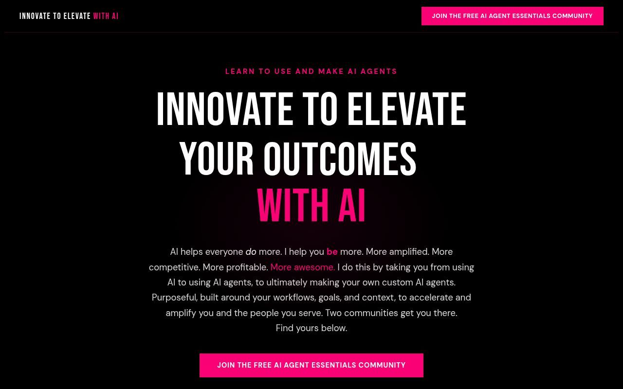 Homepage screenshot of i2e.ai