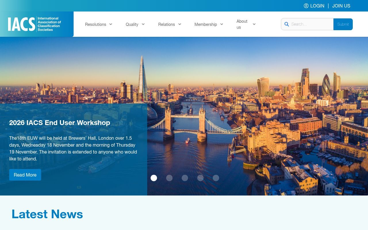 Homepage screenshot of iacs.org.uk