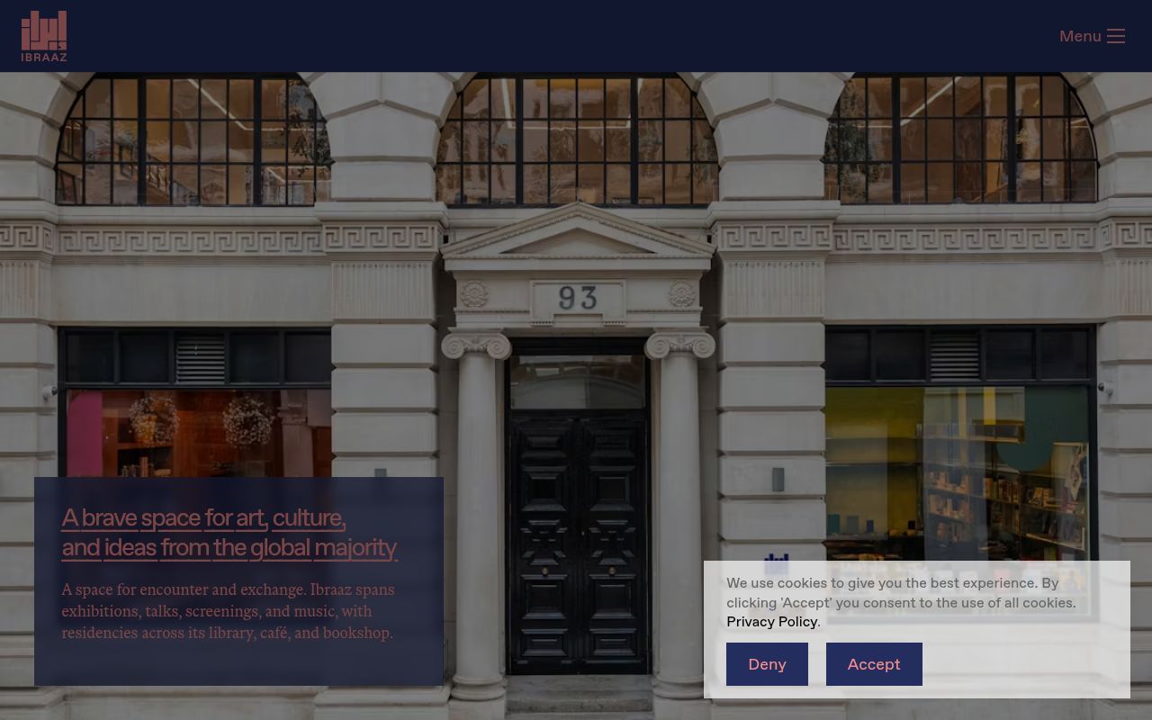 Homepage screenshot of ibraaz.org