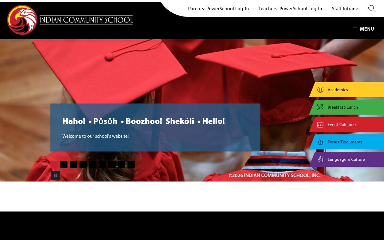 Homepage screenshot of ics-edu.org