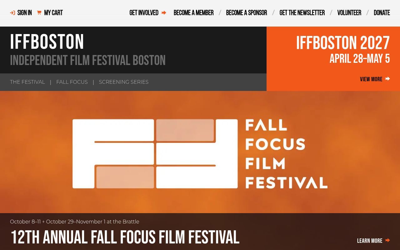 Homepage screenshot of iffboston.org