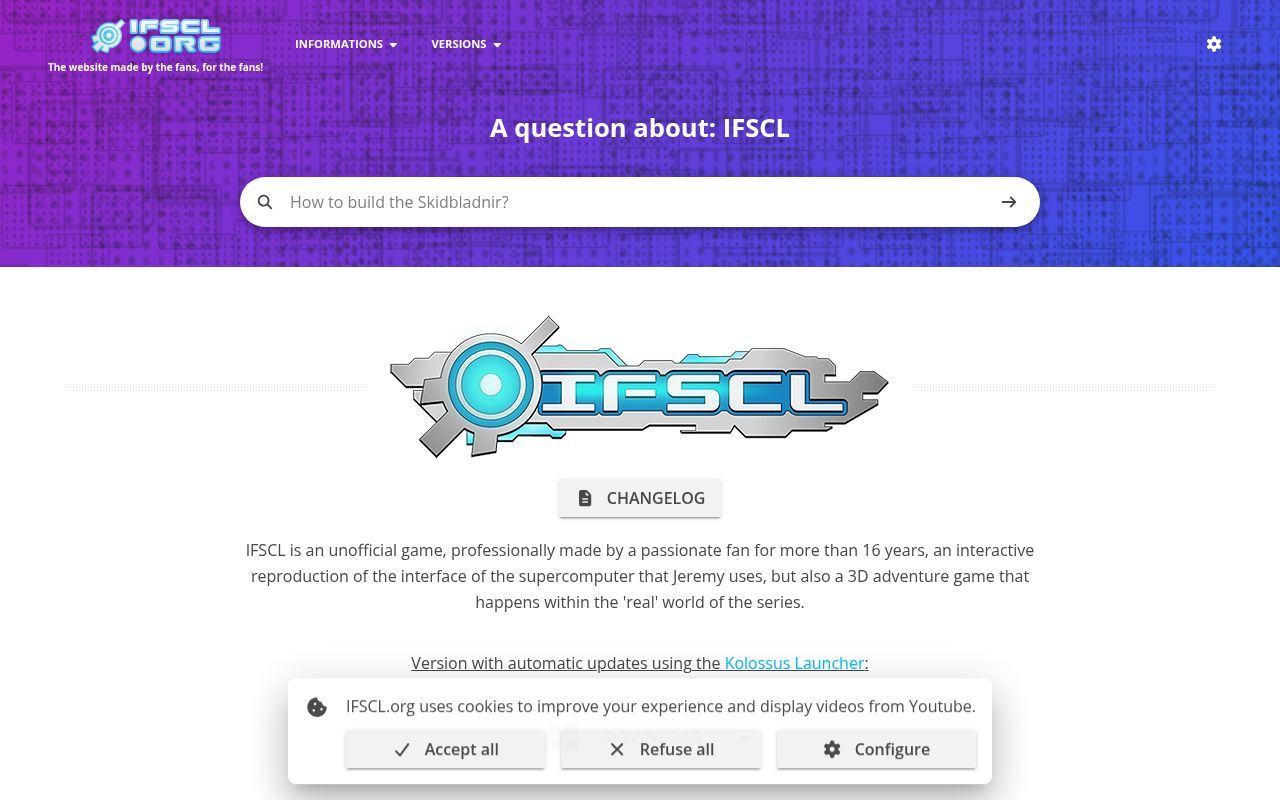 Homepage screenshot of ifscl.org
