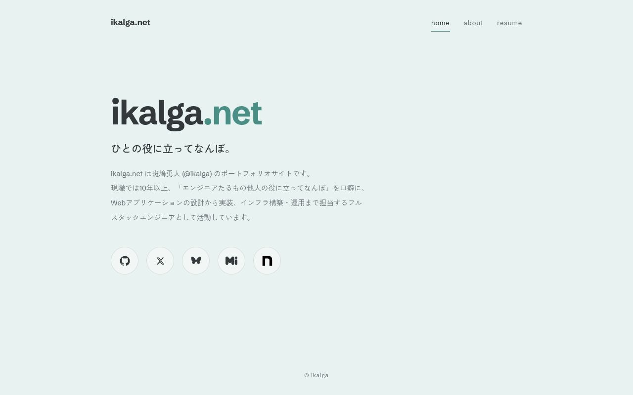 Homepage screenshot of ikalga.net