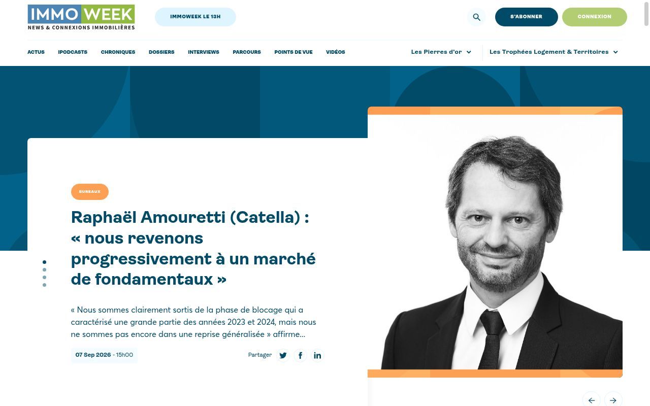 Homepage screenshot of immoweek.fr