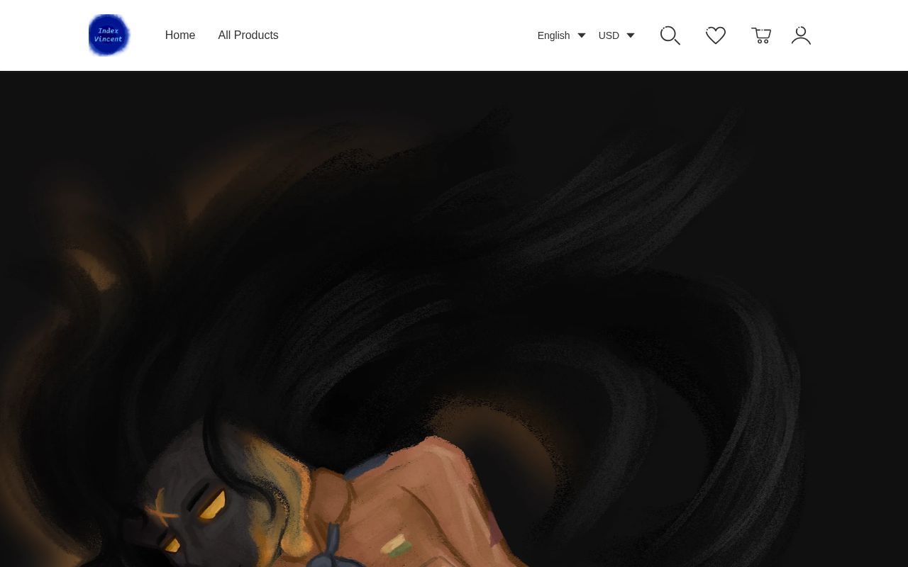 Homepage screenshot of indexvincent.artiststore.com