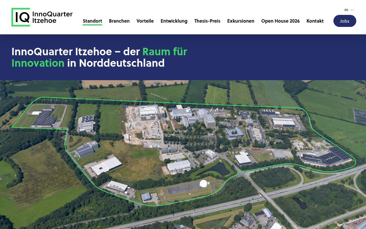 Homepage screenshot of innoquarter-itzehoe.de