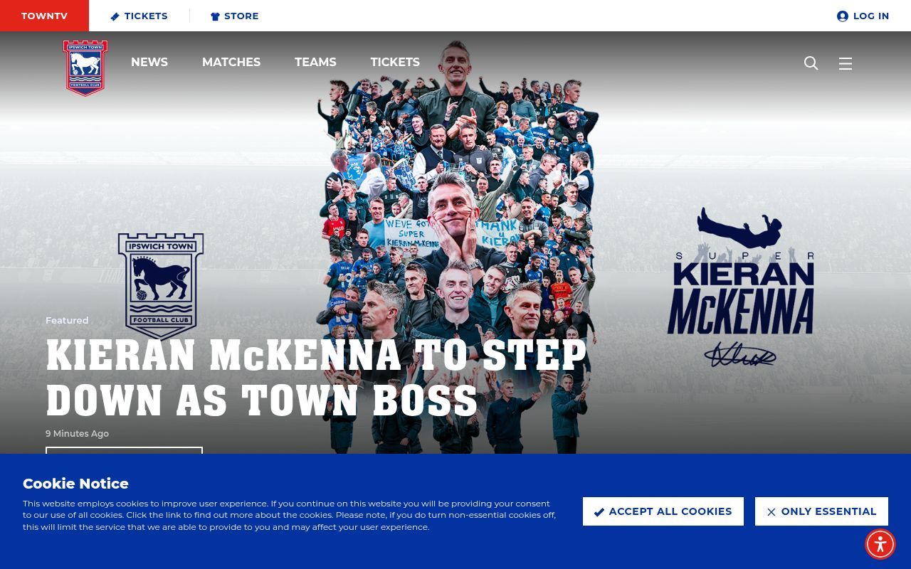 Homepage screenshot of itfc.co.uk