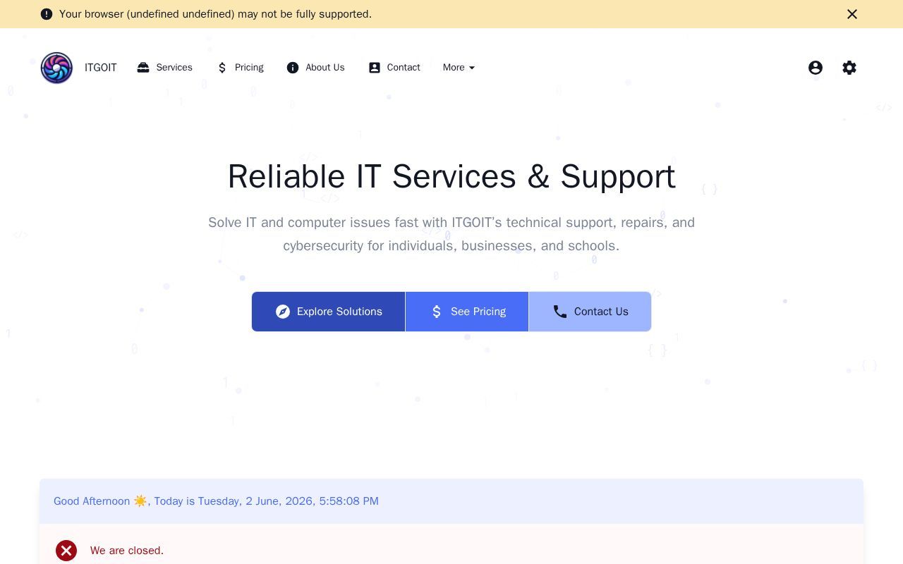 Homepage screenshot of itgoit.nl