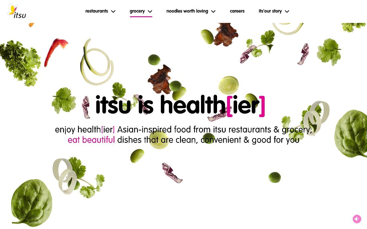 Homepage screenshot of itsu.com