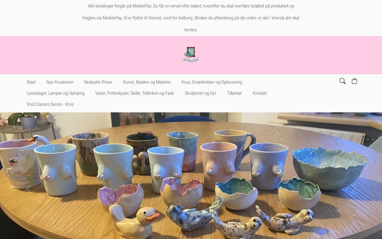 Homepage screenshot of jacobikunstogkeramik.dk