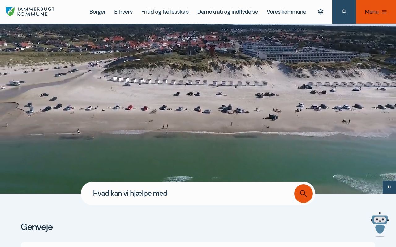 Homepage screenshot of jammerbugt.dk
