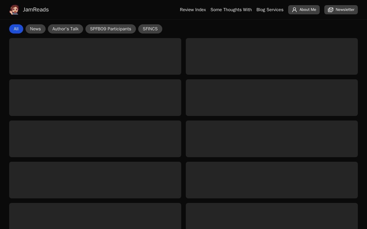 Homepage screenshot of jamreads.com