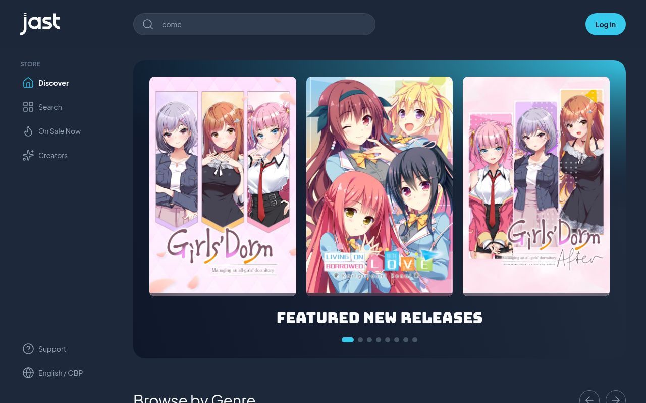 Homepage screenshot of jaststore.com