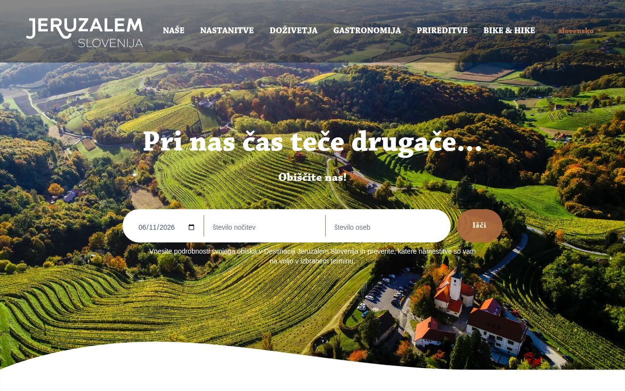 Homepage screenshot of jeruzalem-slovenija.si