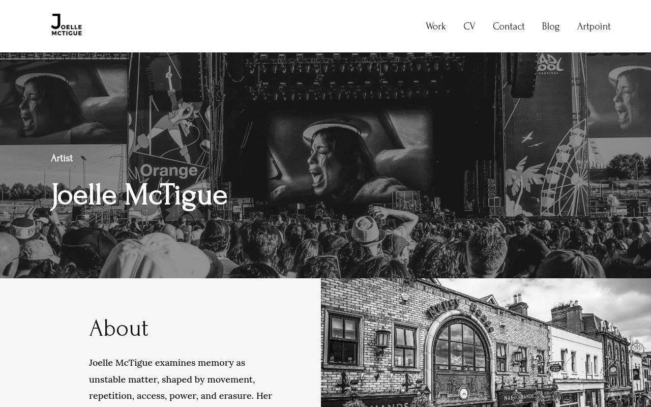 Homepage screenshot of joellemctigue.com