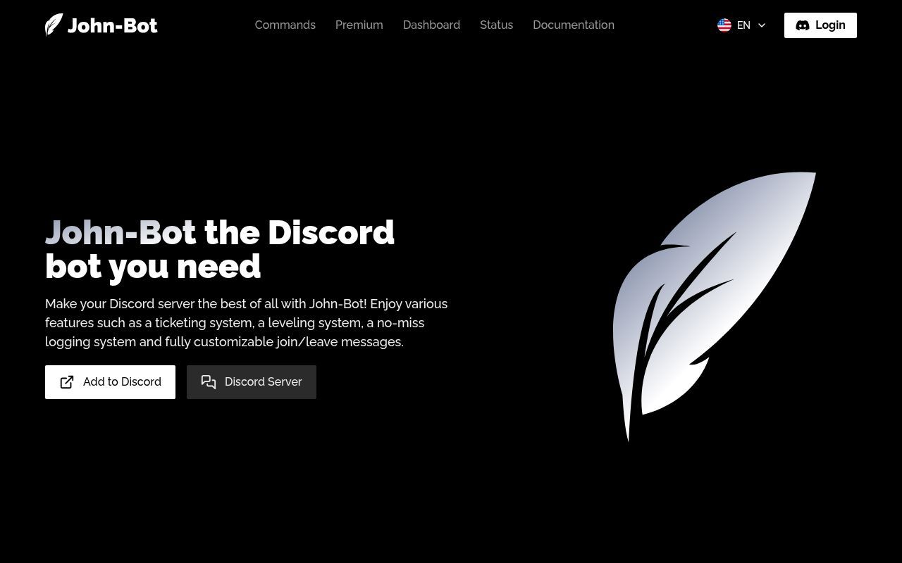 Homepage screenshot of johnbot.app