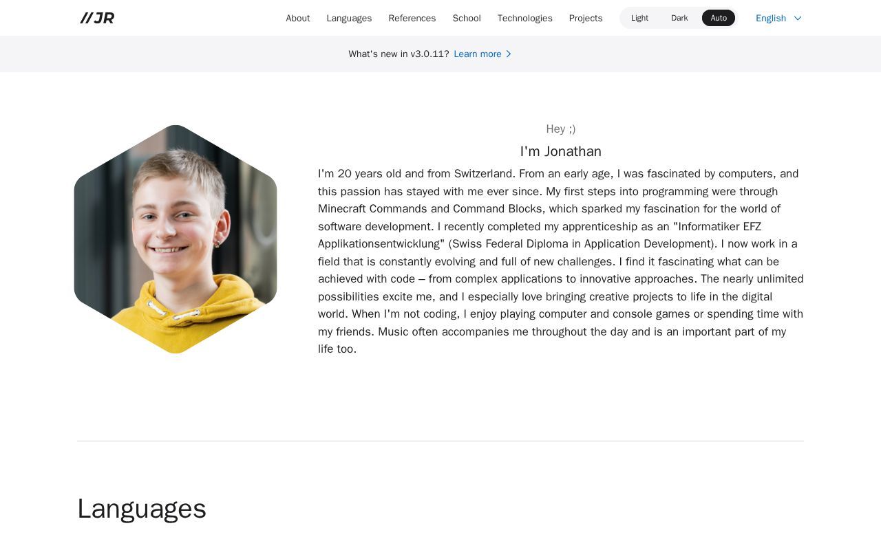 Homepage screenshot of jonathan-russ.com