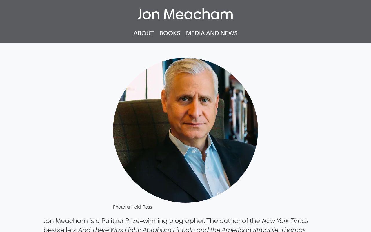 Homepage screenshot of jonmeacham.com