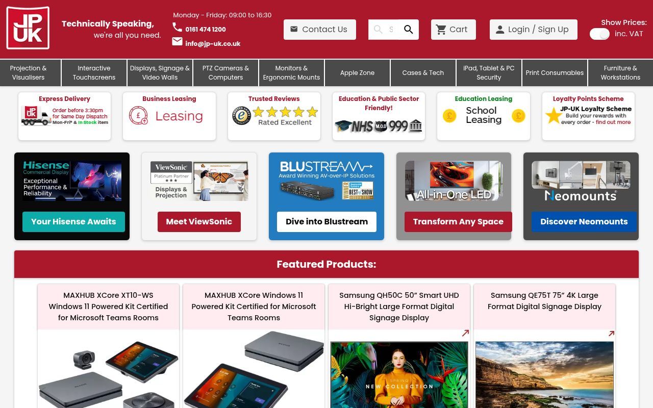 Homepage screenshot of jp-uk.co.uk