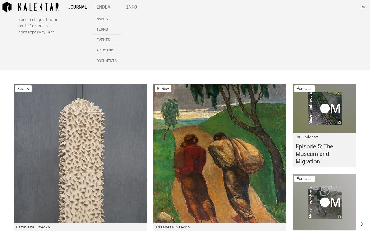 Homepage screenshot of kalektar.org