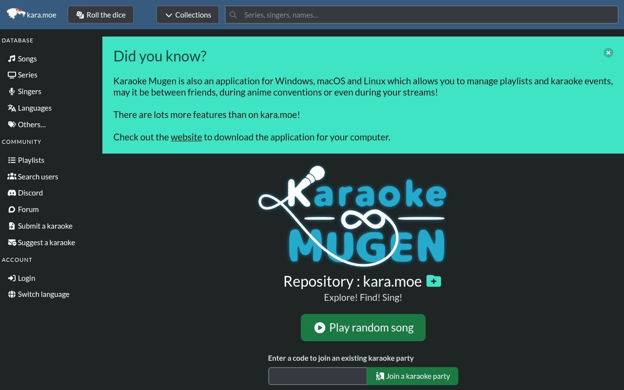 Homepage screenshot of kara.moe