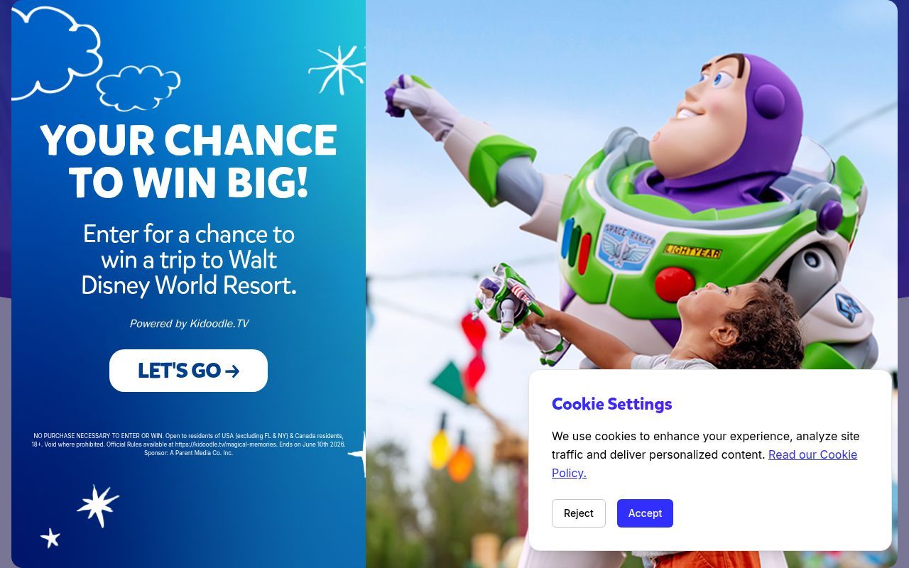 Homepage screenshot of kidoodle.tv