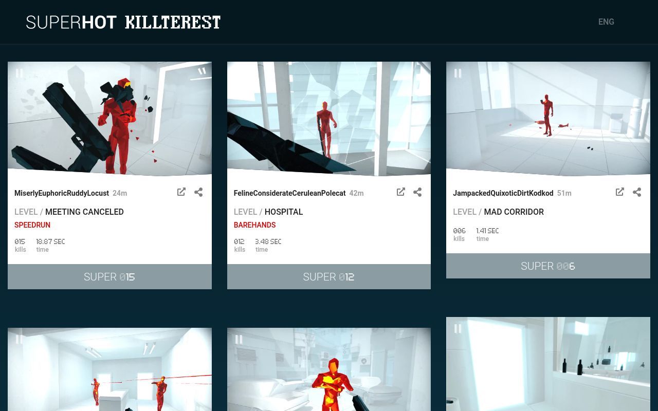 Homepage screenshot of killterest.com