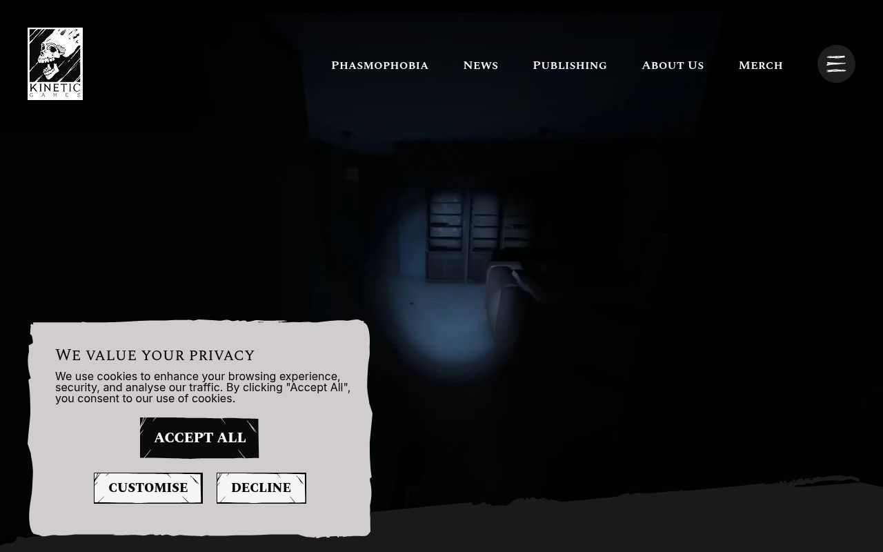 Homepage screenshot of kineticgames.co.uk