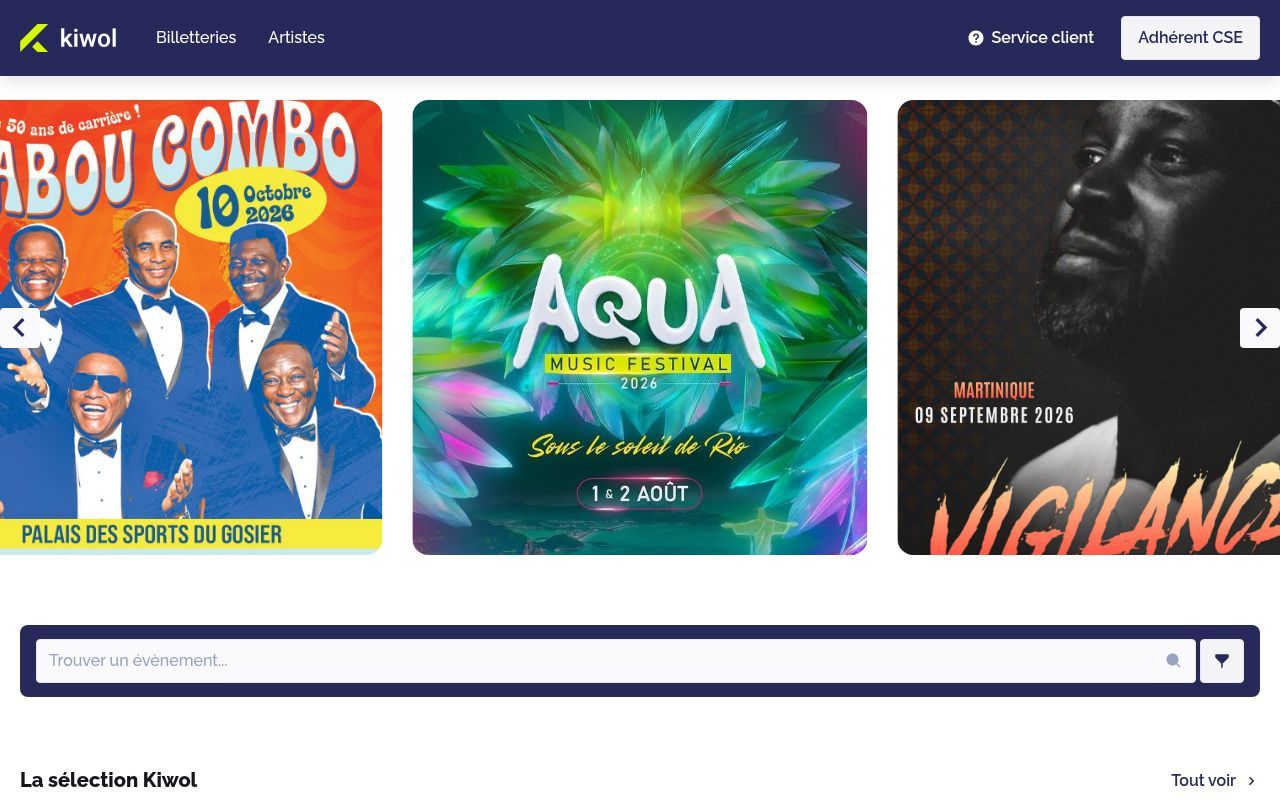 Homepage screenshot of kiwol.com