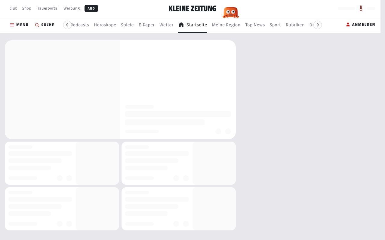 Homepage screenshot of kleinezeitung.at