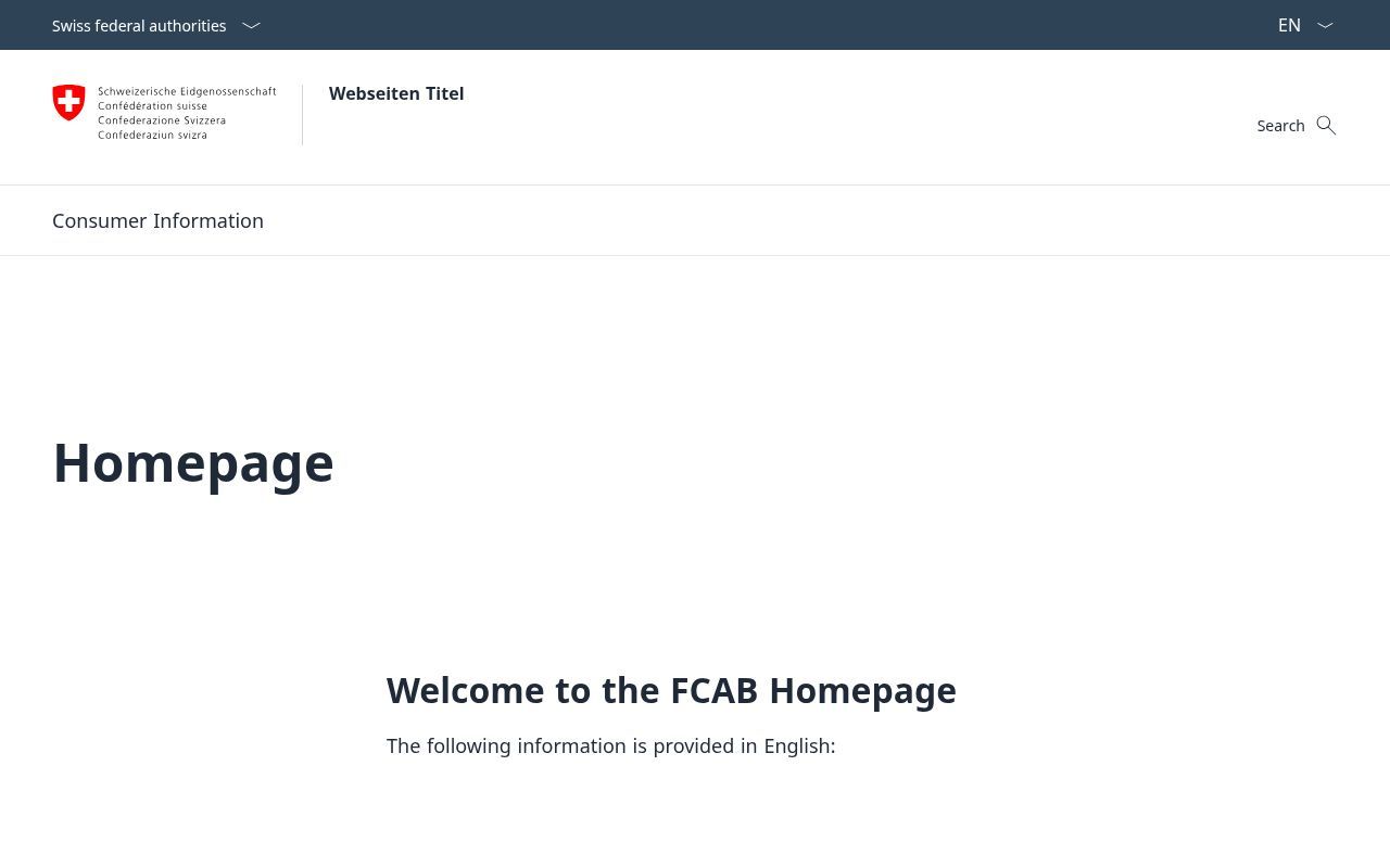Homepage screenshot of konsum.admin.ch