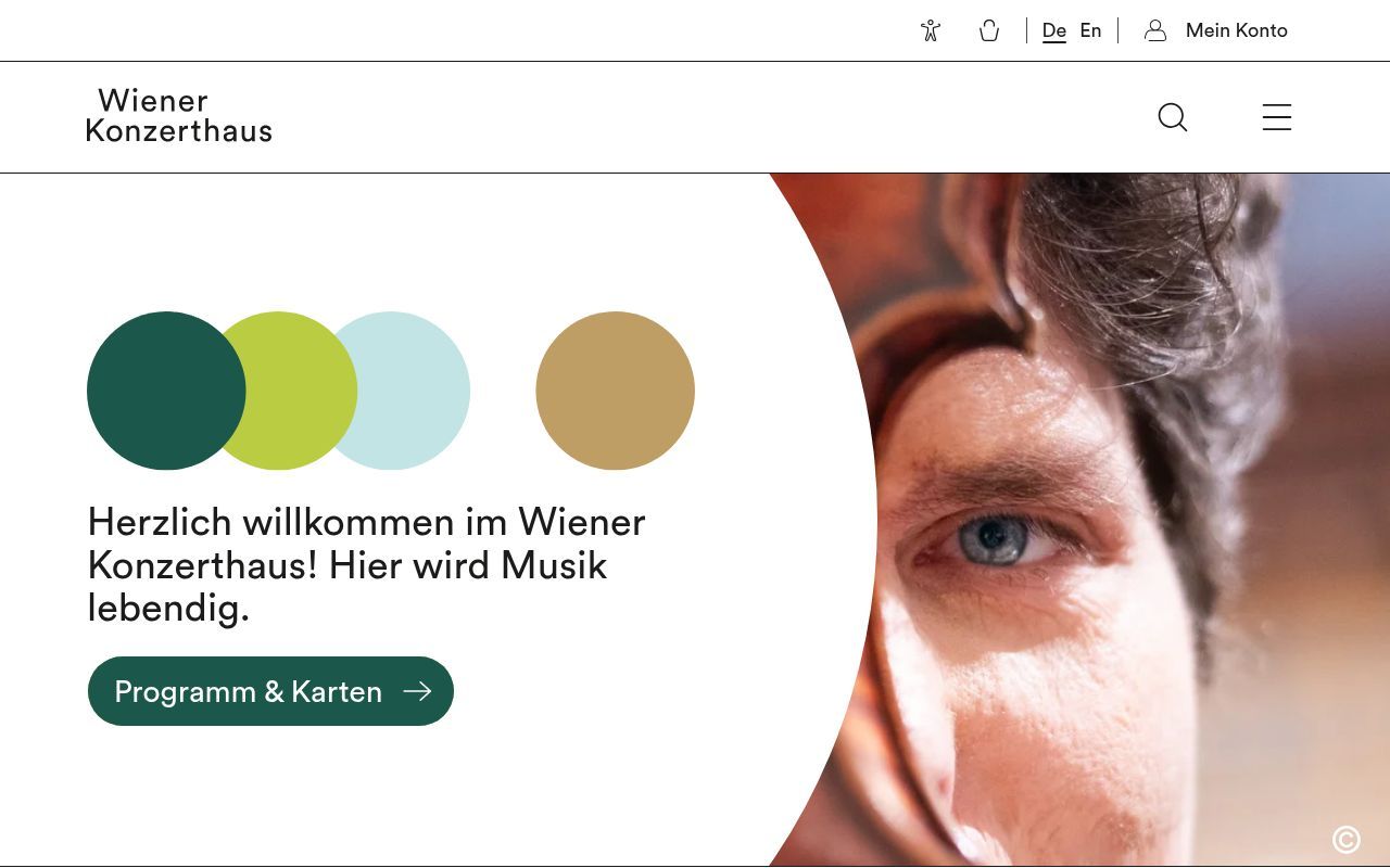 Homepage screenshot of konzerthaus.at