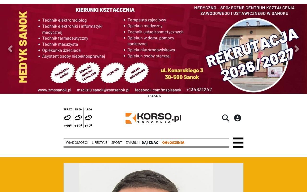 Homepage screenshot of korsosanockie.pl