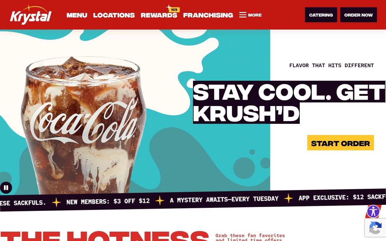 Homepage screenshot of krystal.com