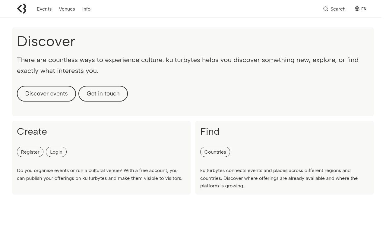 Homepage screenshot of kulturbytes.de