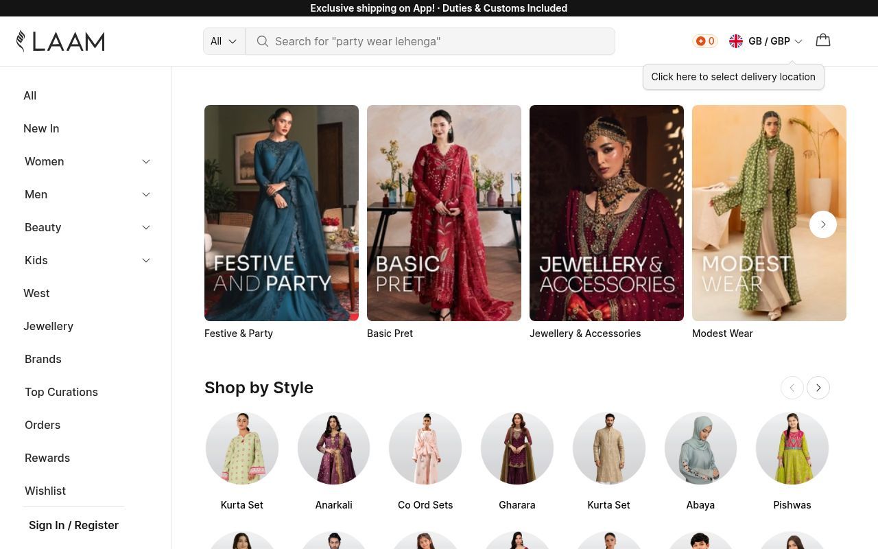 Homepage screenshot of laam.com