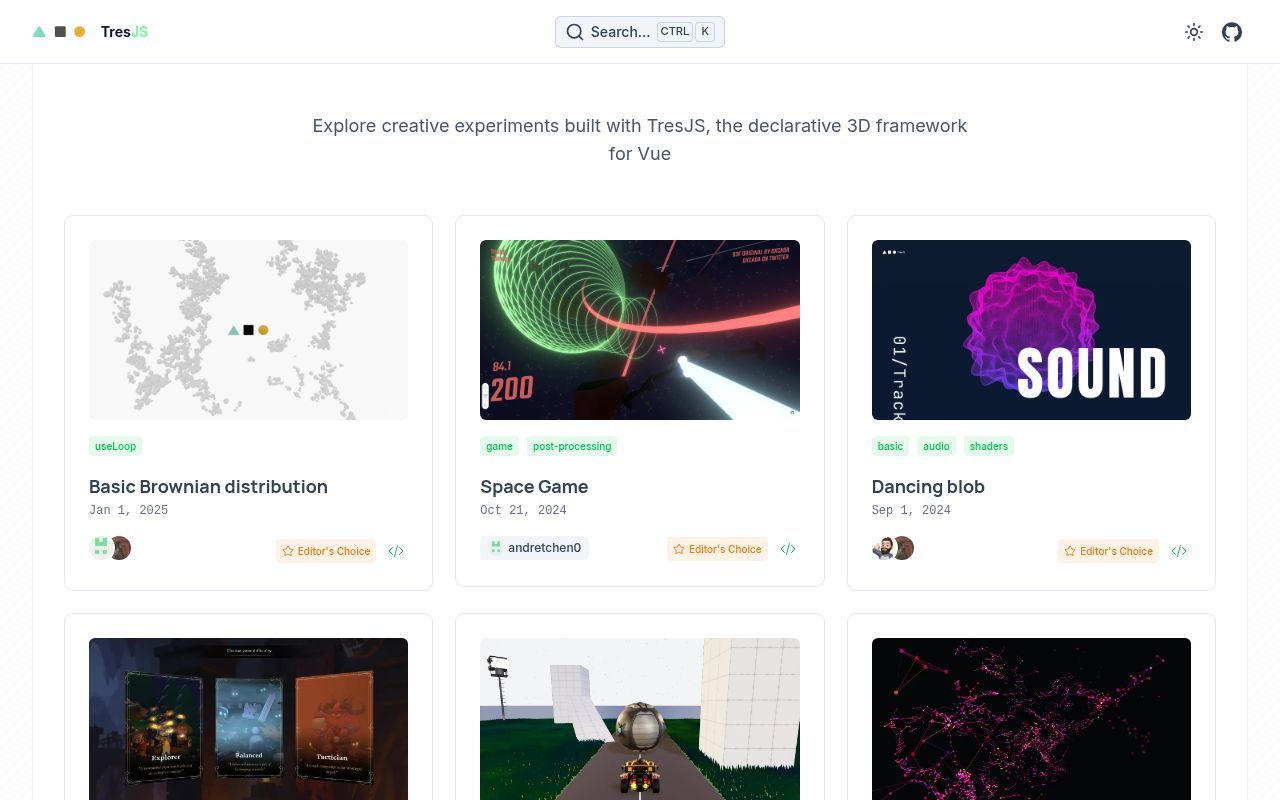 Homepage screenshot of lab.tresjs.org