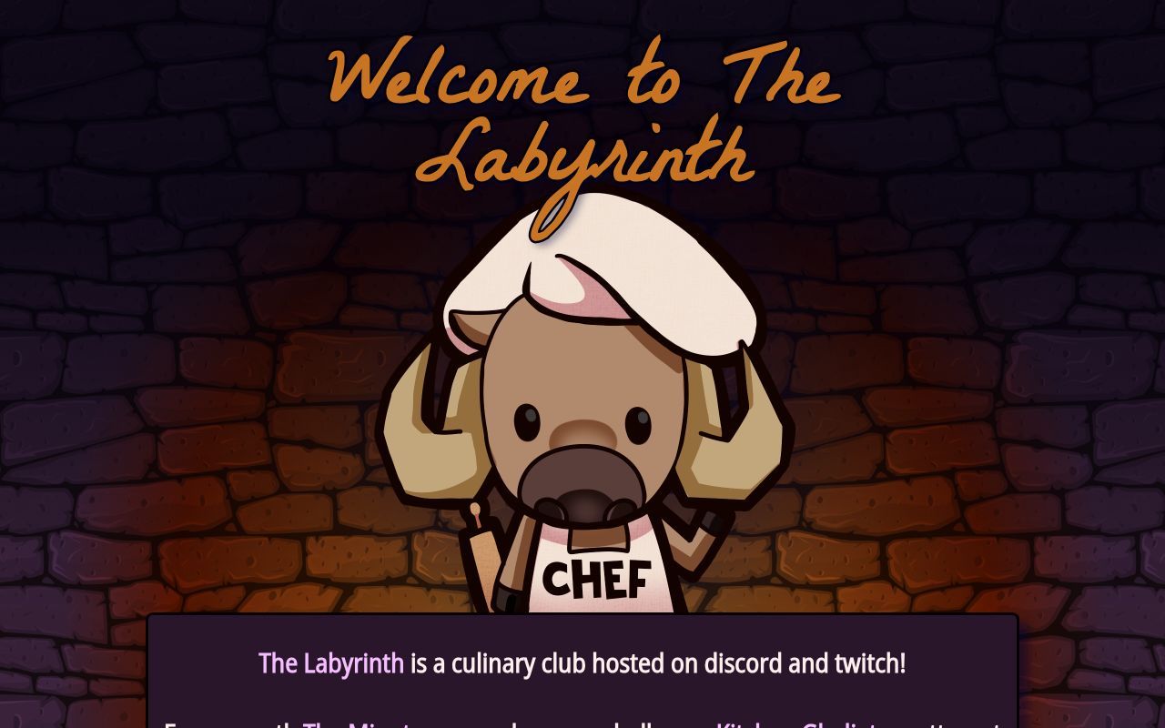 Homepage screenshot of labyrinth.food