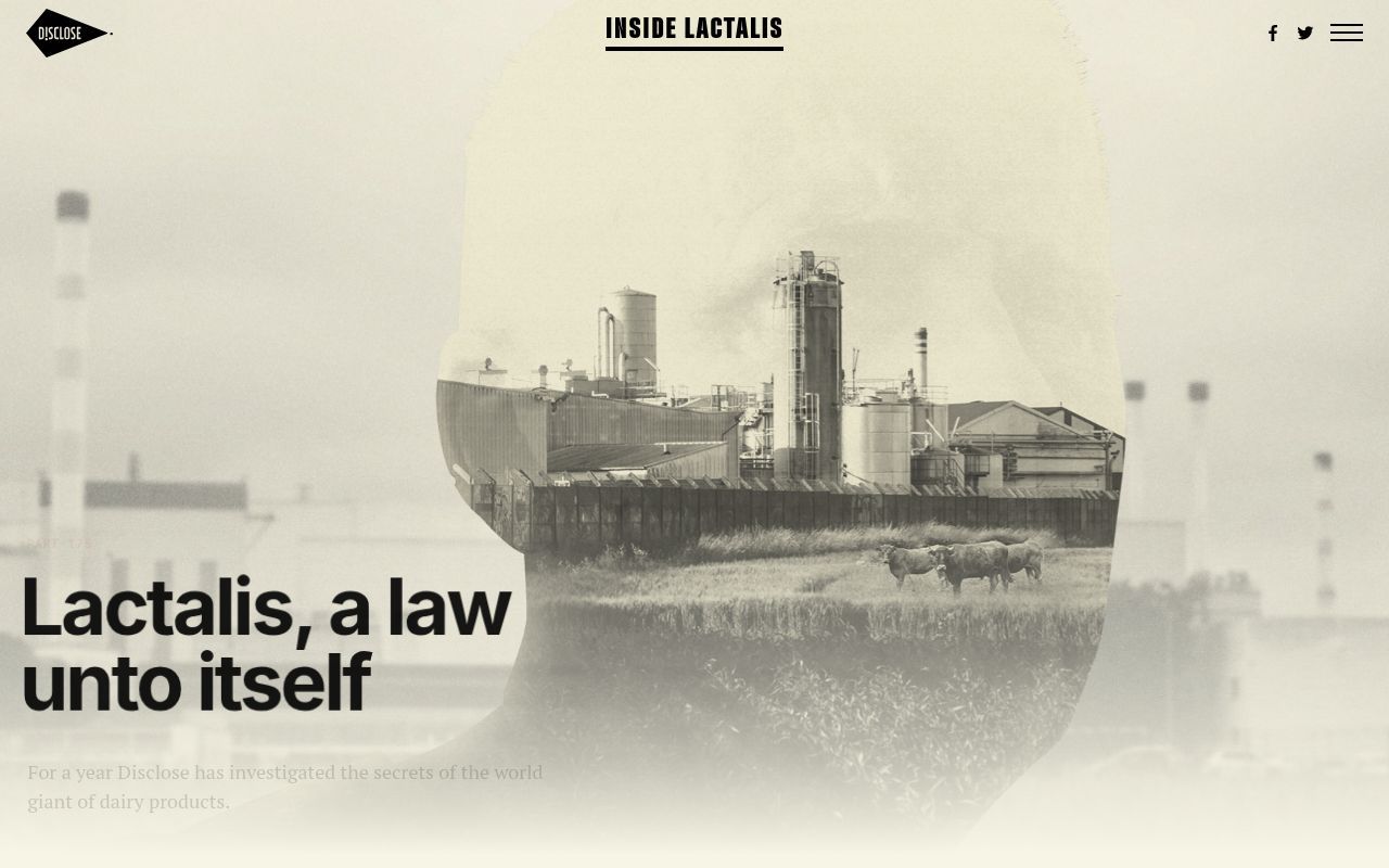 Homepage screenshot of lactalistoxique.disclose.ngo