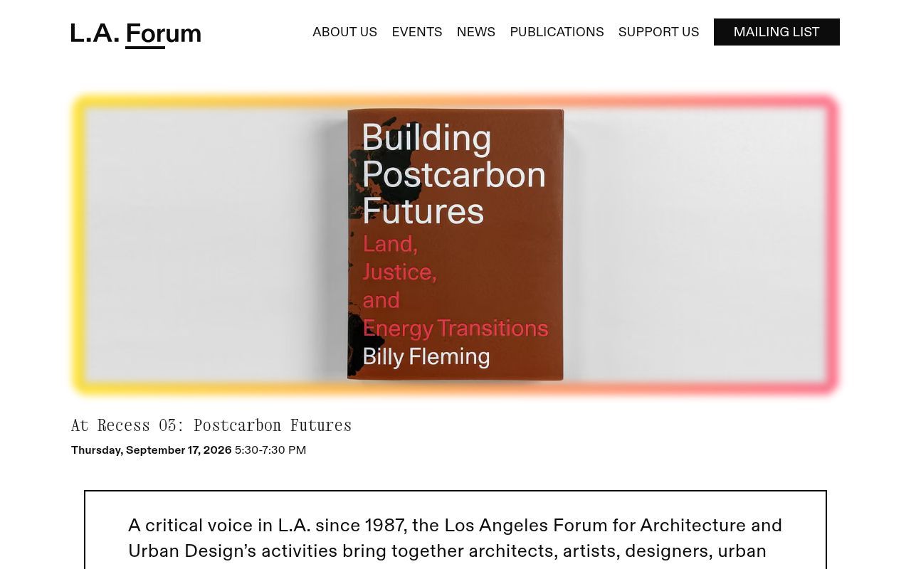 Homepage screenshot of laforum.org