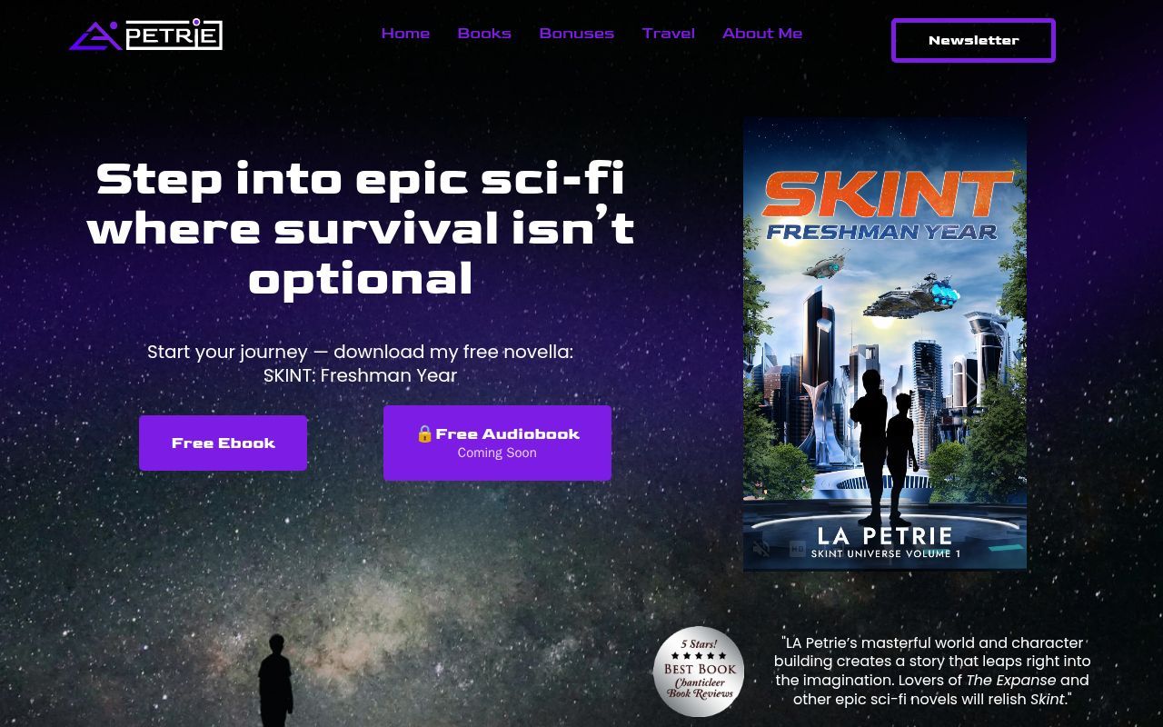 Homepage screenshot of lapetrie.com