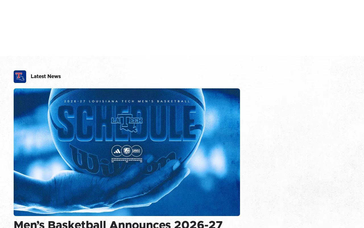 Homepage screenshot of latechsports.com