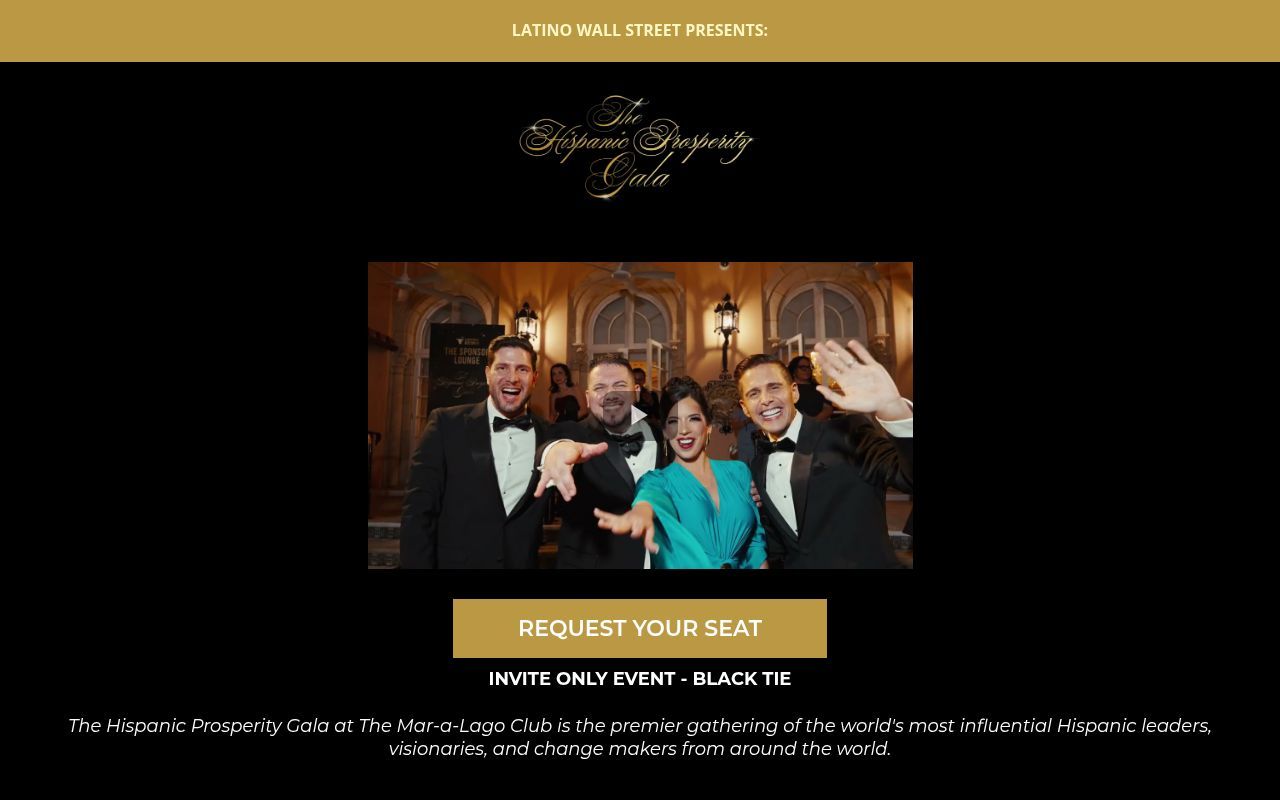 Homepage screenshot of latinogala.org