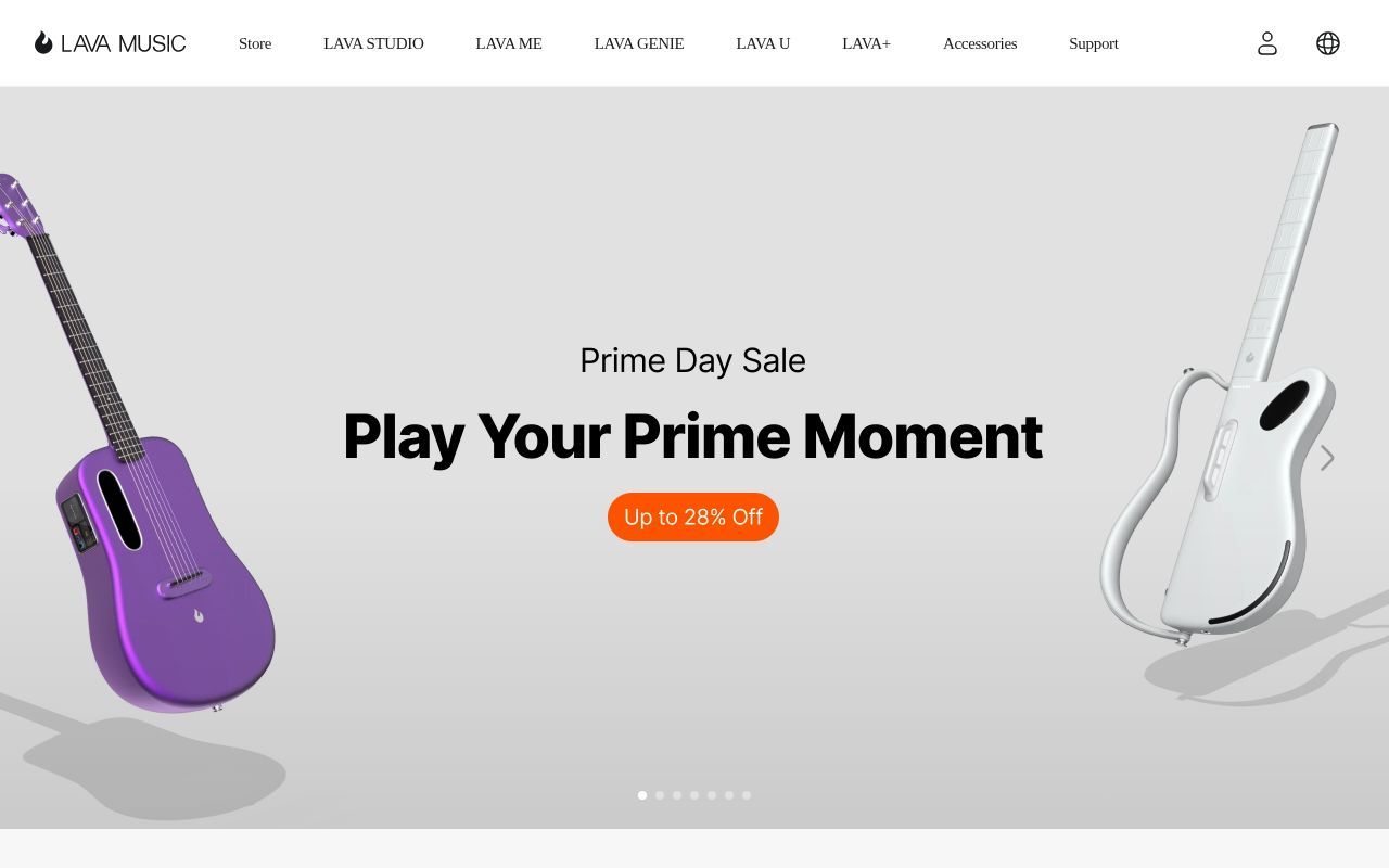 Homepage screenshot of lavamusic.com