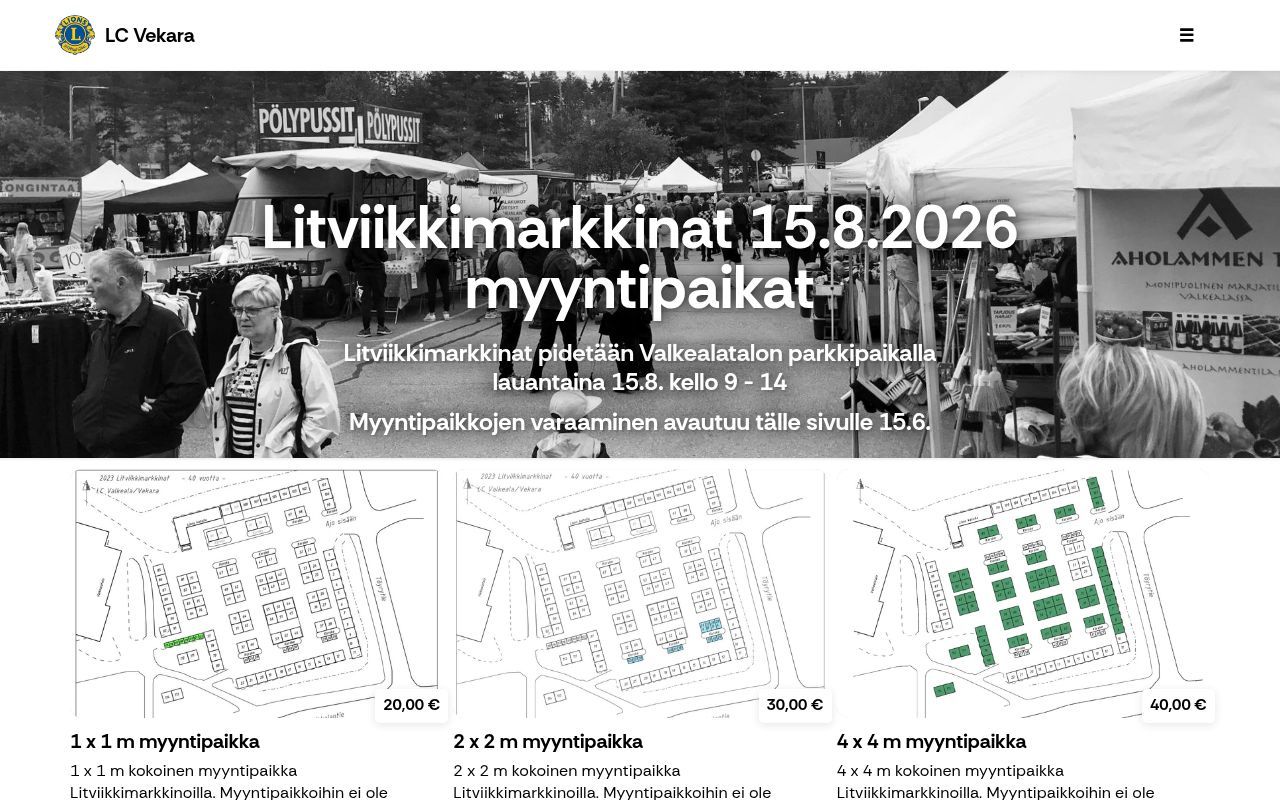 Homepage screenshot of lcvekara.fi