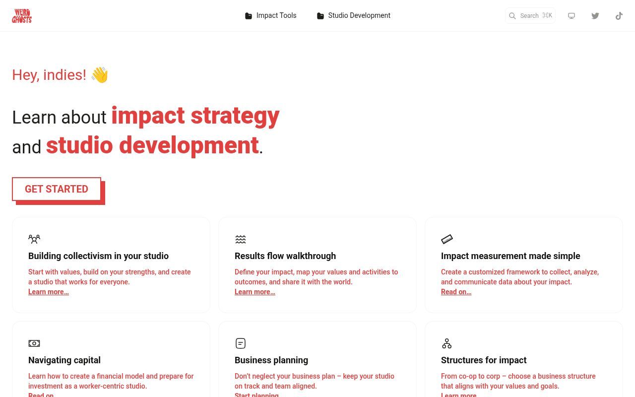 Homepage screenshot of learn.weirdghosts.ca