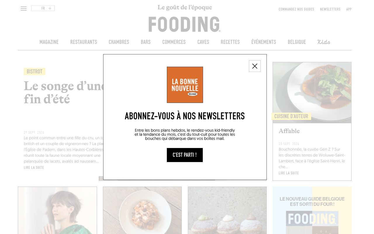 Homepage screenshot of lefooding.com