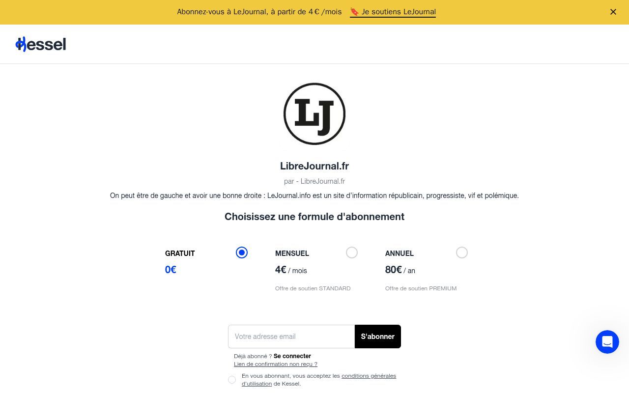 Homepage screenshot of lejournal.kessel.media