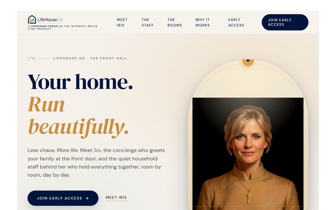 Homepage screenshot of lifehouseos.com