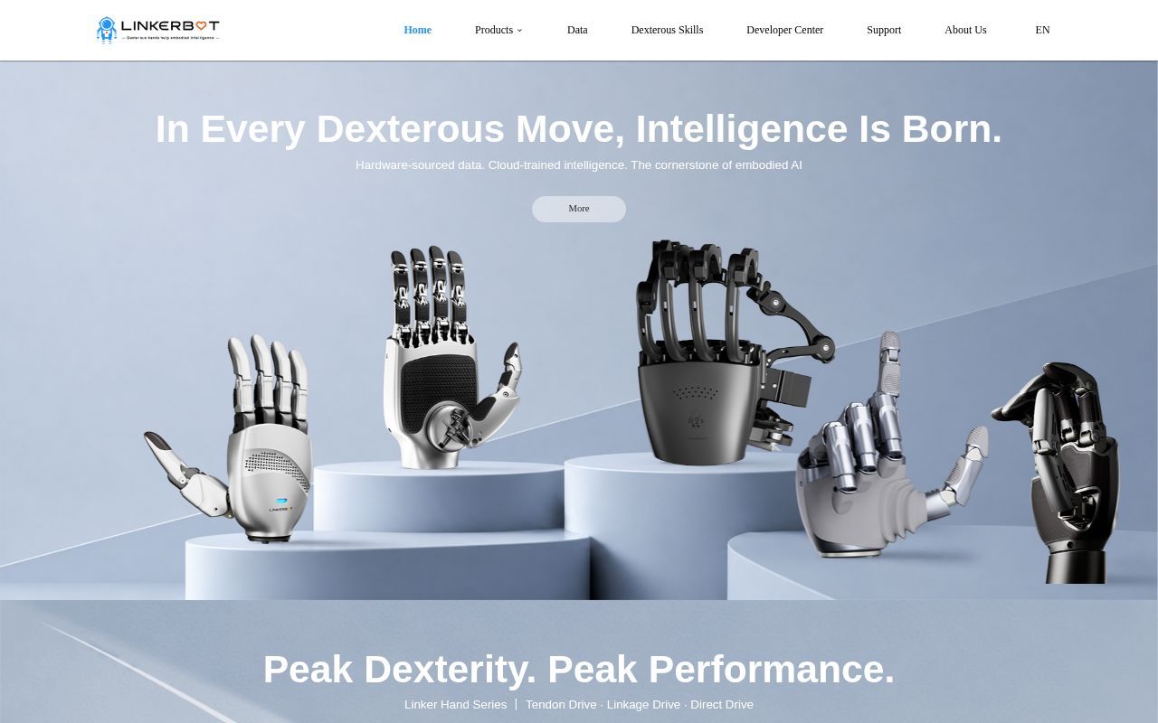 Homepage screenshot of linkerbot.cn